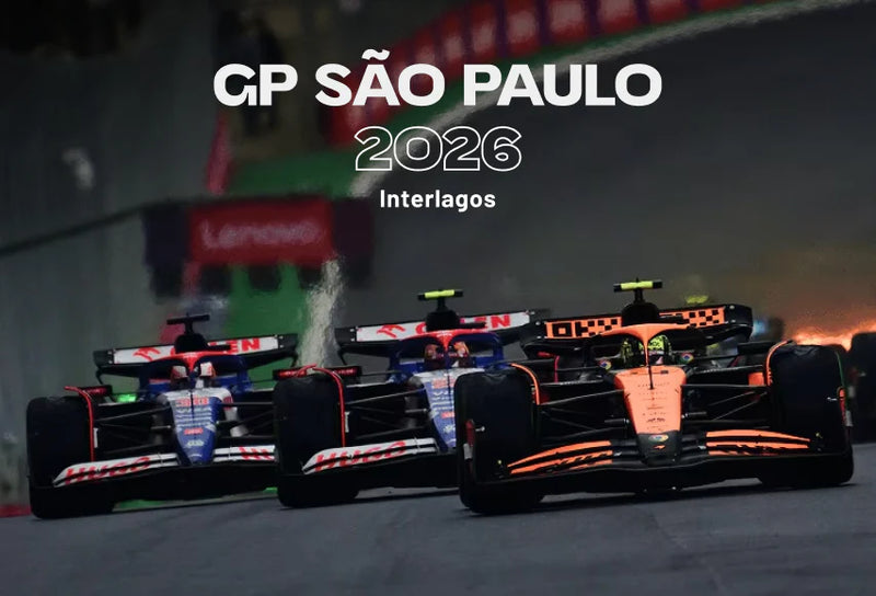 Sao Paulo Grand Prix 2026 graphic with three Formula 1 cars at Interlagos